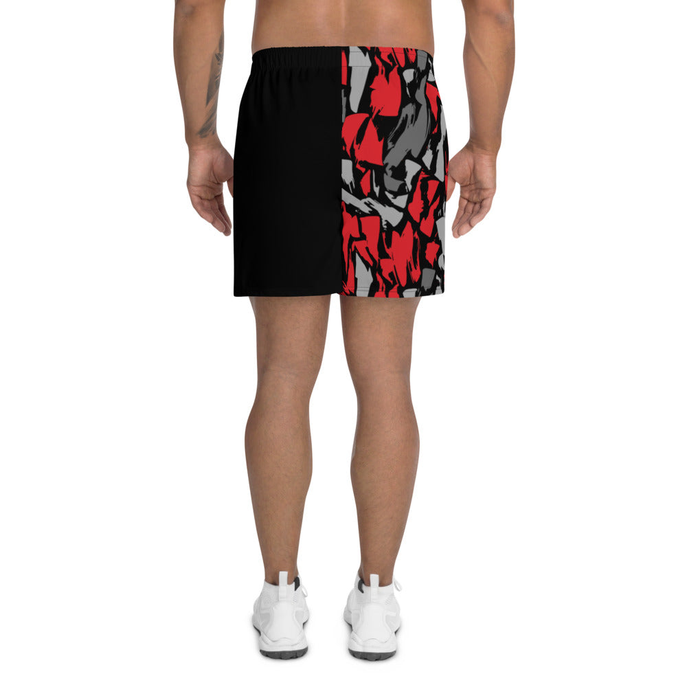 Red Camo Men's Athletic Long Shorts