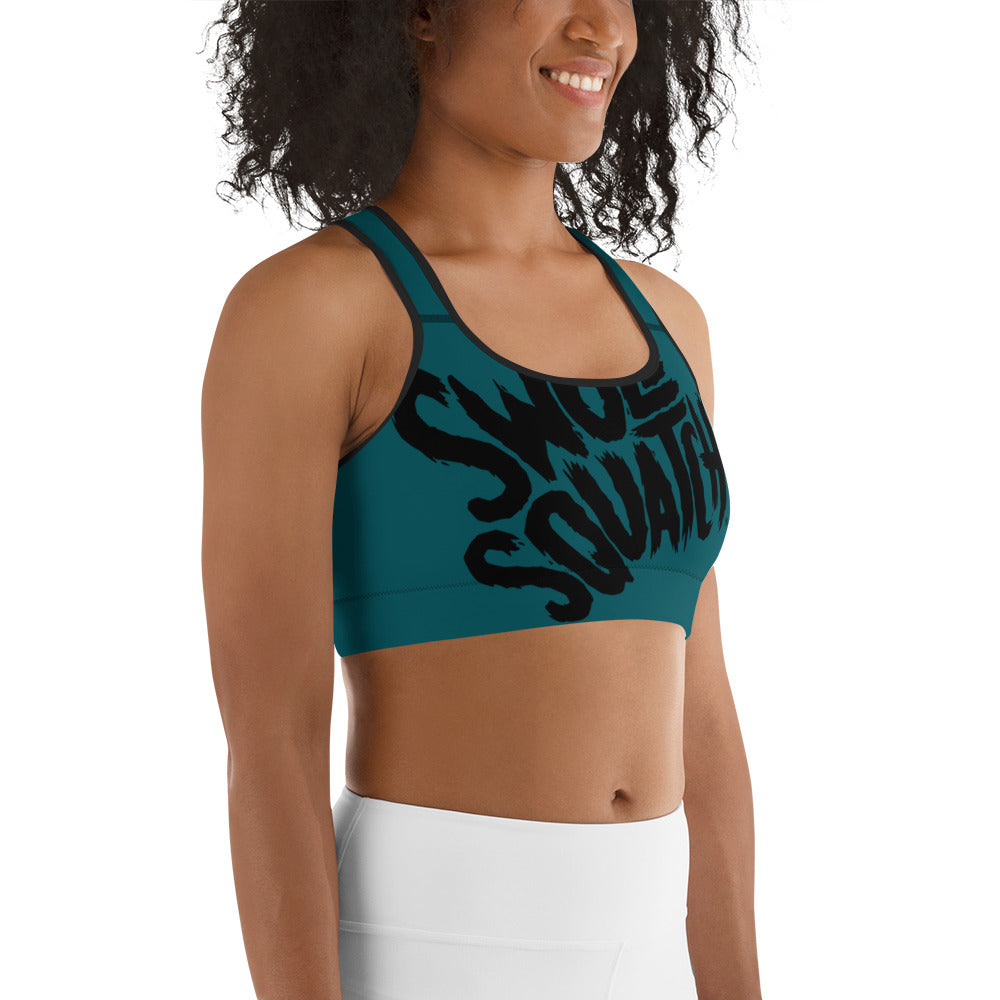 Teal Wrap-Around sports bra