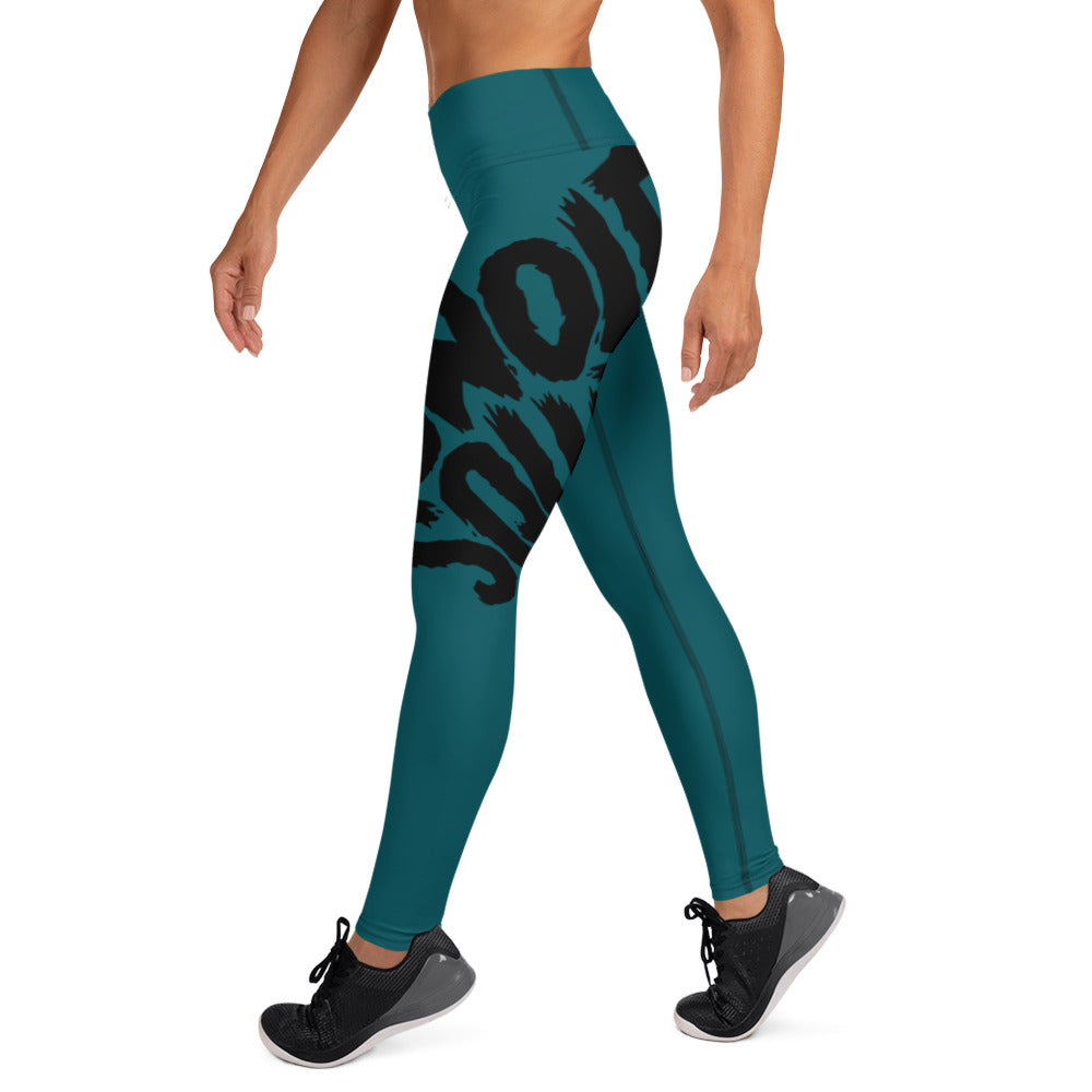 Teal Wrap-Around Yoga Leggings