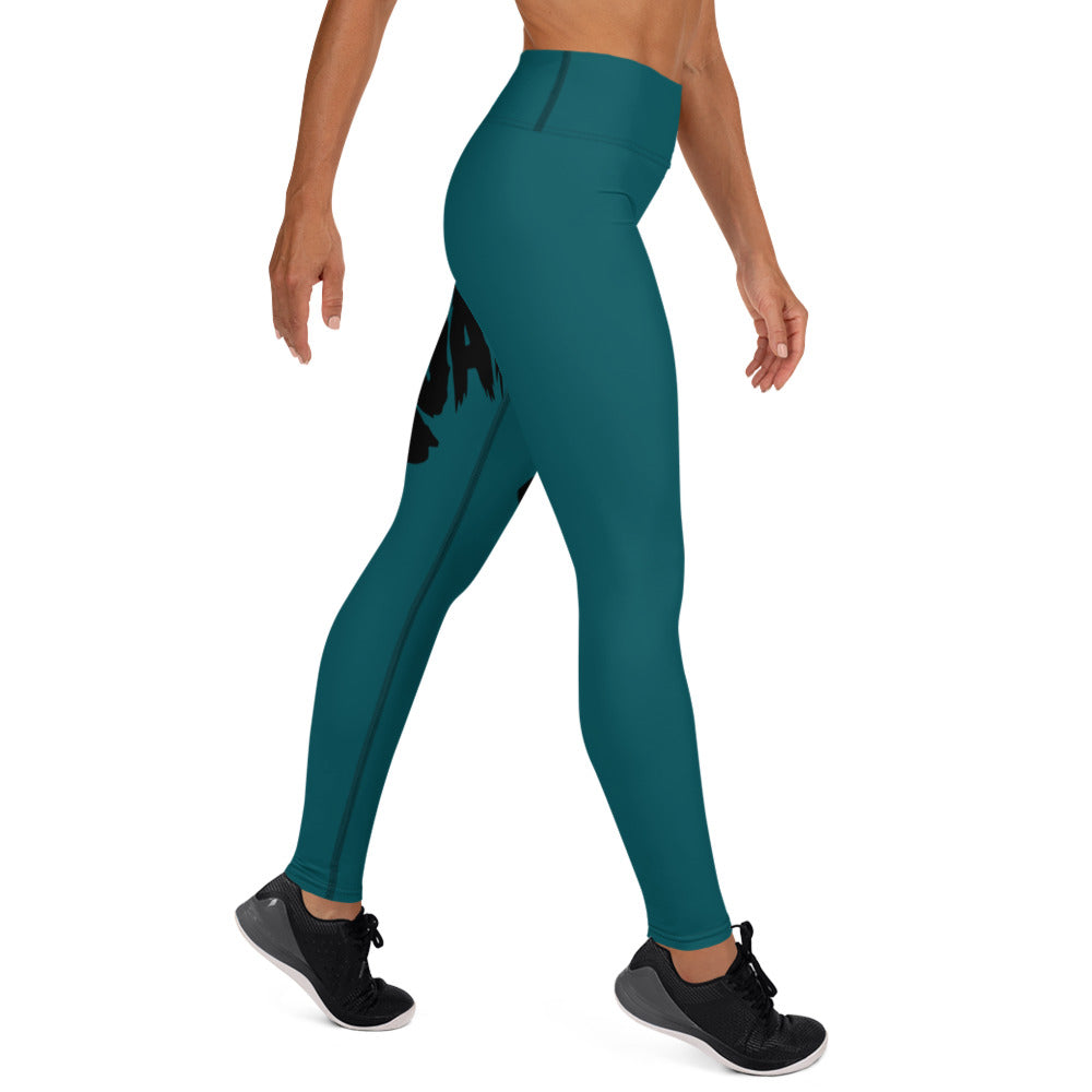 Teal Wrap-Around Yoga Leggings