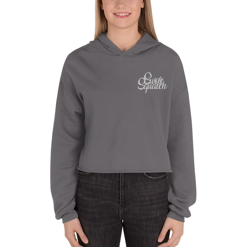 Embroidered Logo Crop Hoodie