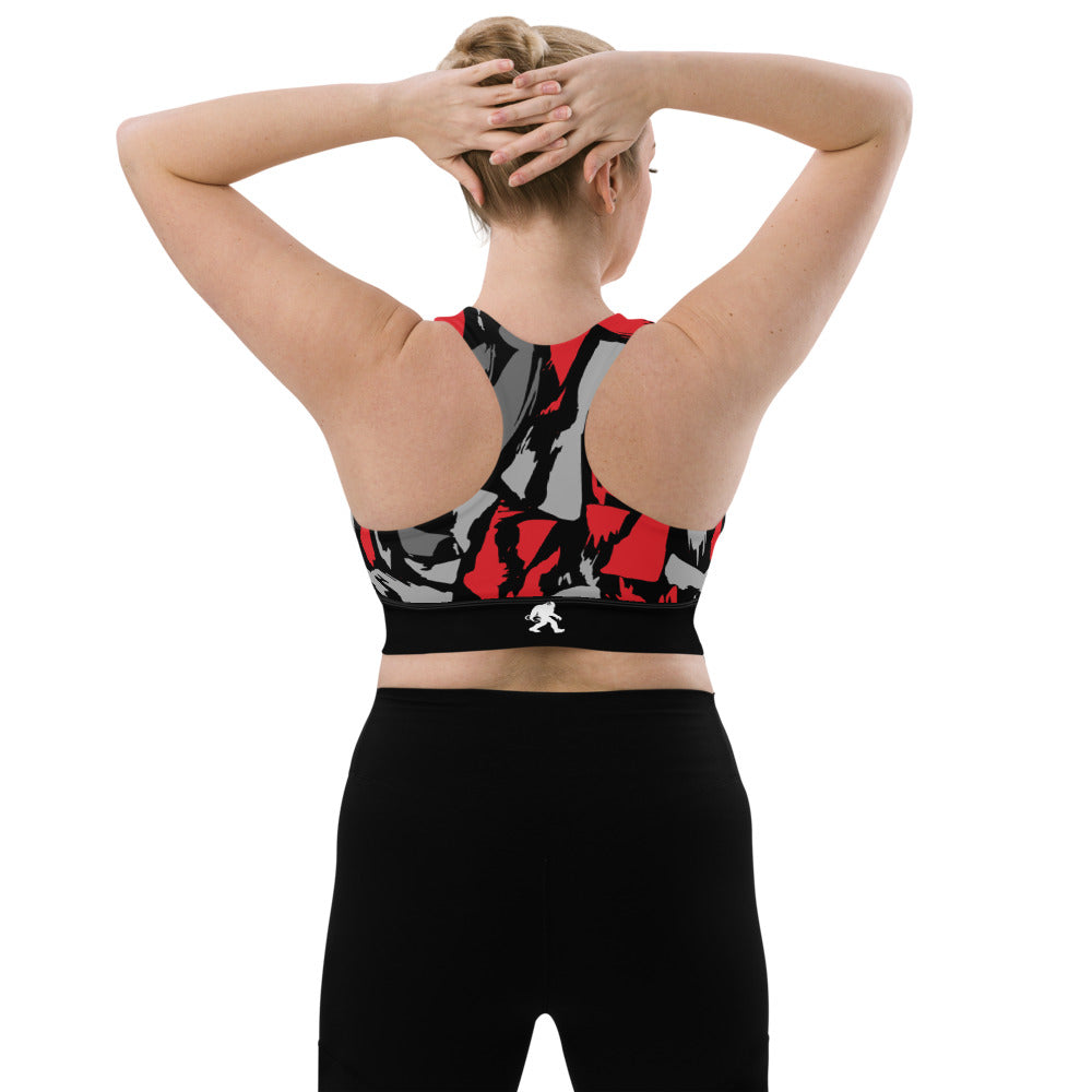 Red Camo Longline sports bra