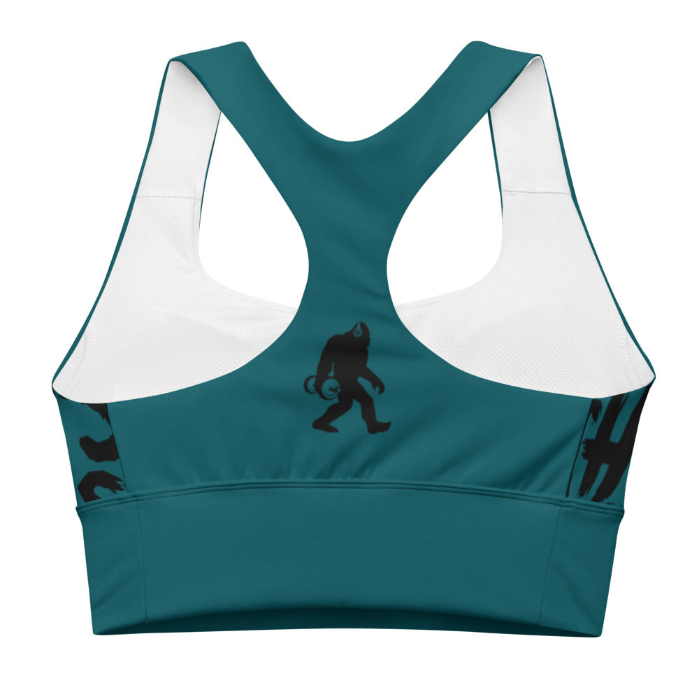 Teal Wrap-Around Longline sports bra