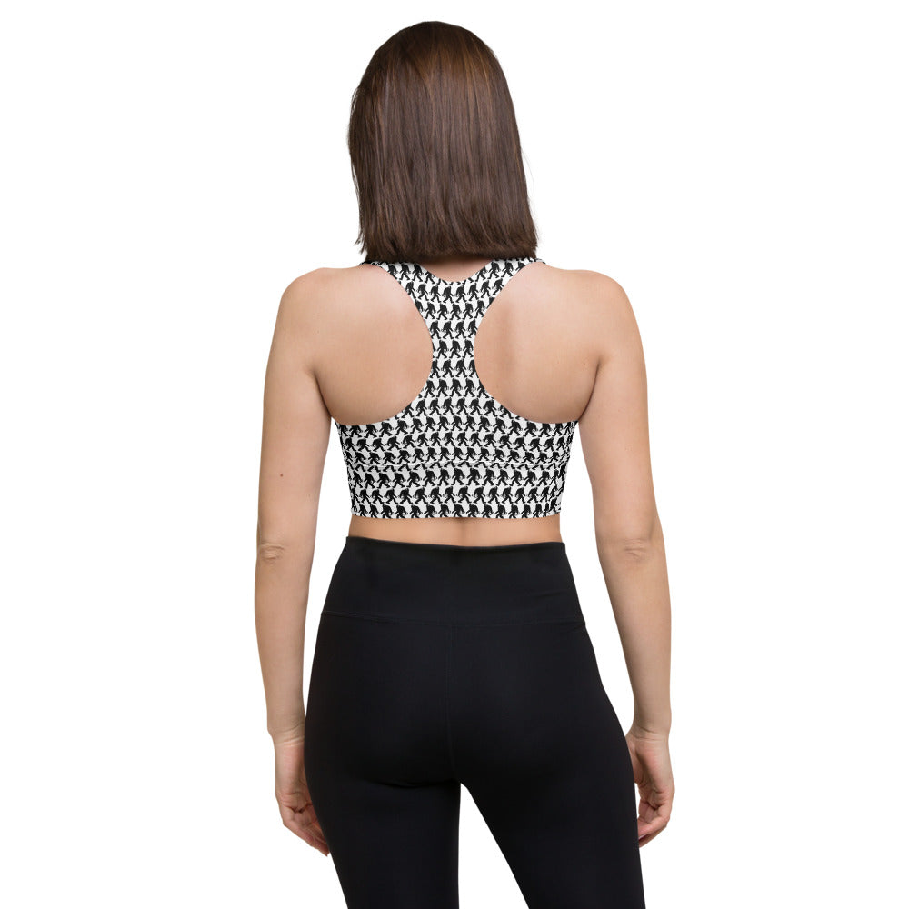 Houndstooth Longline sports bra