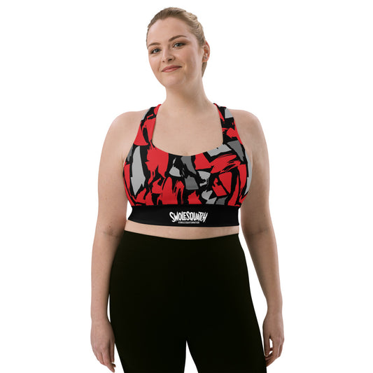 Red Camo Longline sports bra