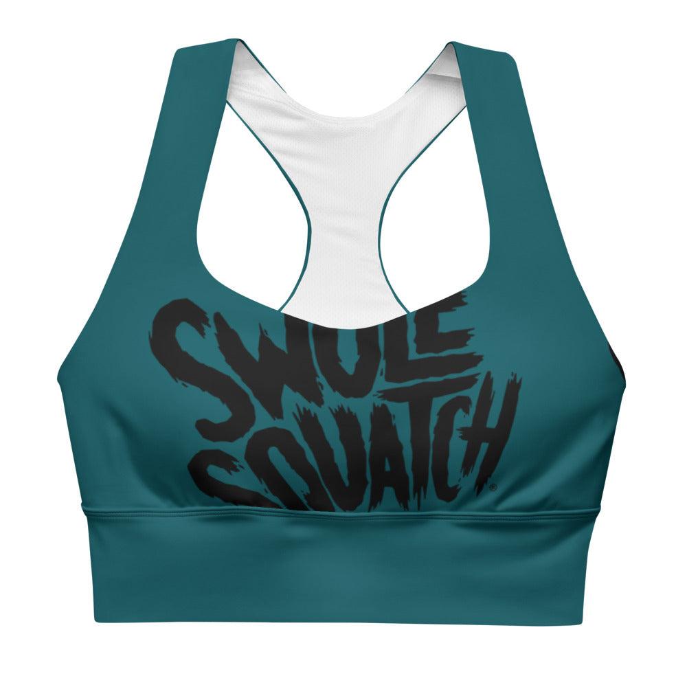 Teal Wrap-Around Longline sports bra