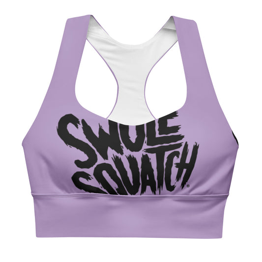 Lilac Wrap-Around Longline sports bra