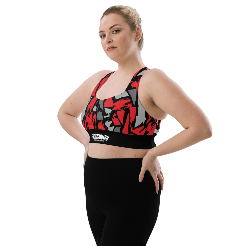 Red Camo Longline sports bra