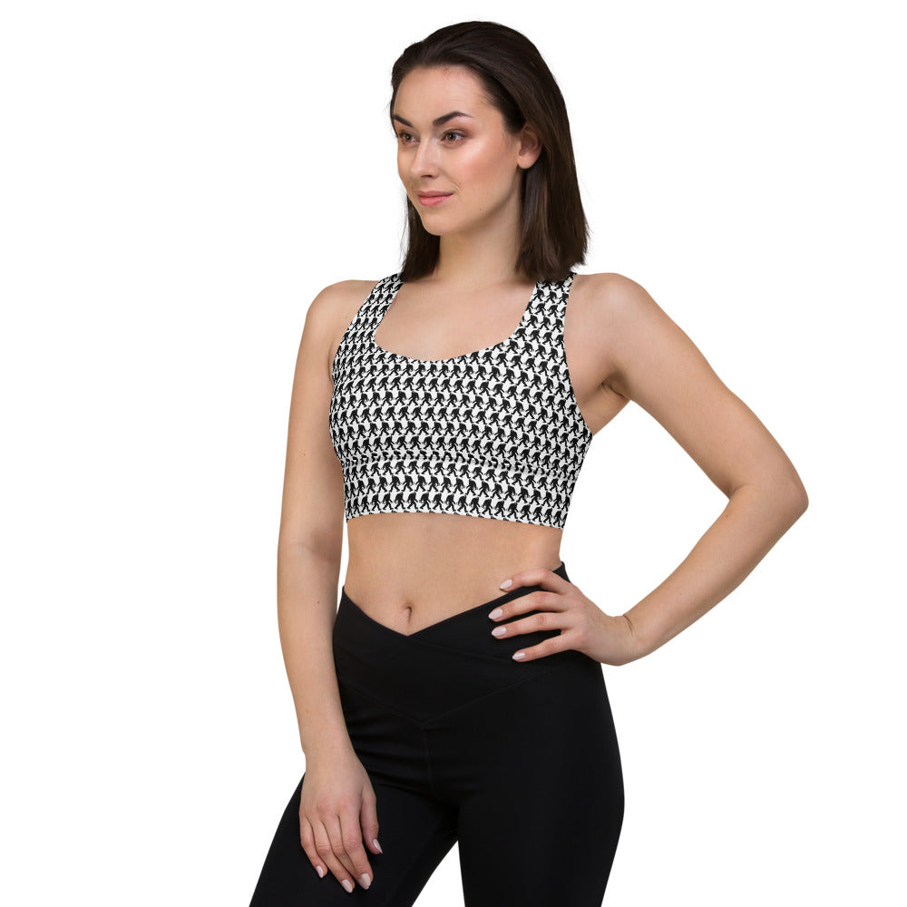 Houndstooth Longline sports bra