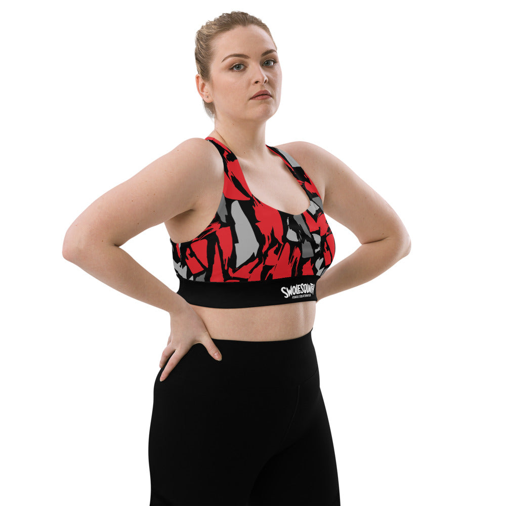 Red Camo Longline sports bra