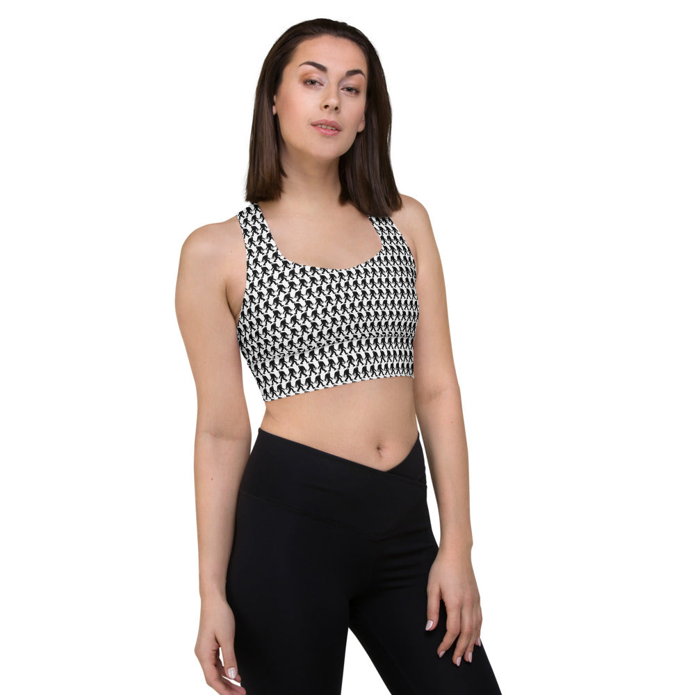 Houndstooth Longline sports bra