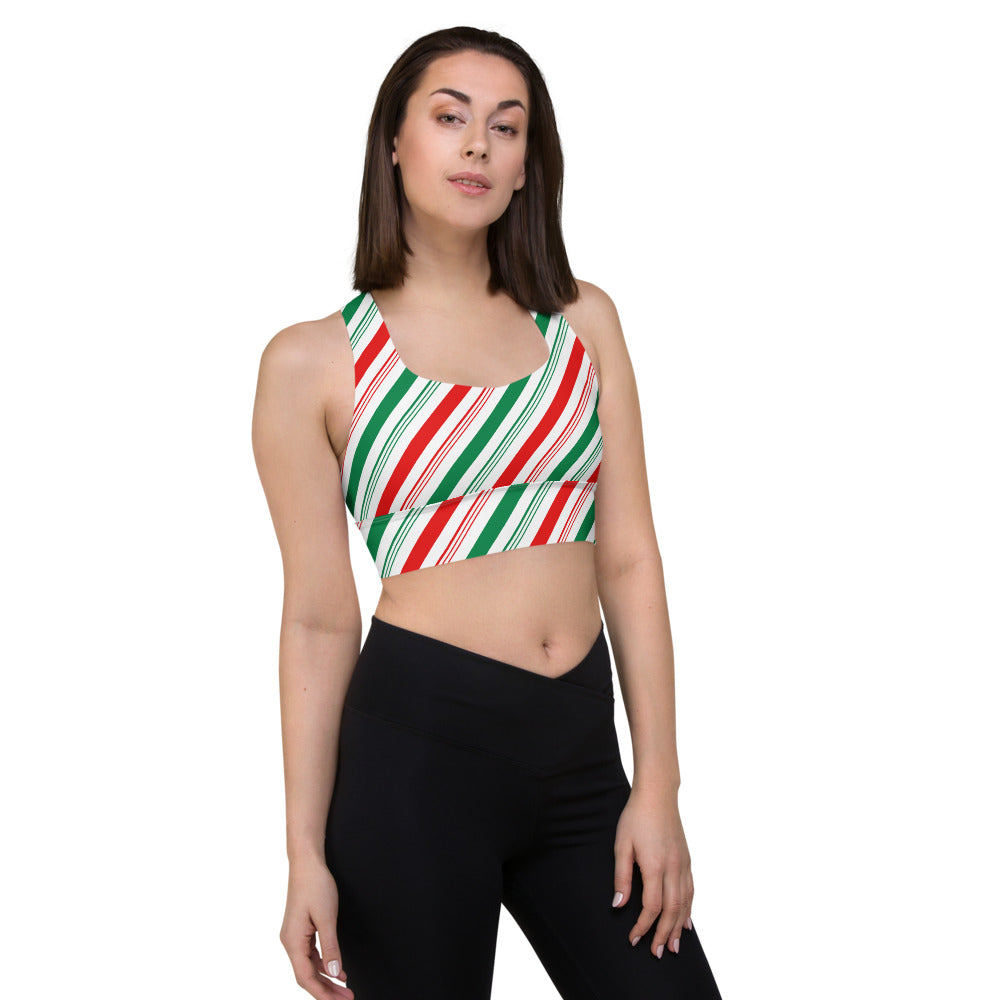 Candy Stripe Longline sports bra