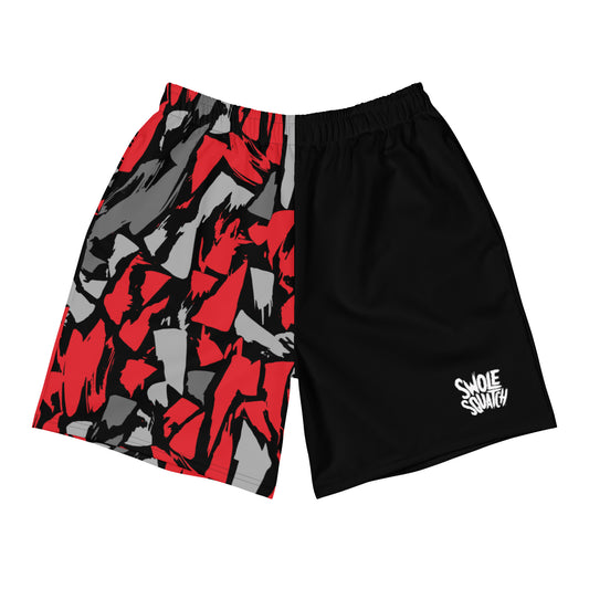 Red Camo Men's Athletic Long Shorts