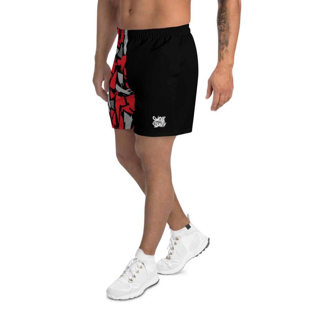 Red Camo Men's Athletic Long Shorts