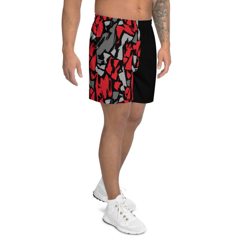 Red Camo Men's Athletic Long Shorts