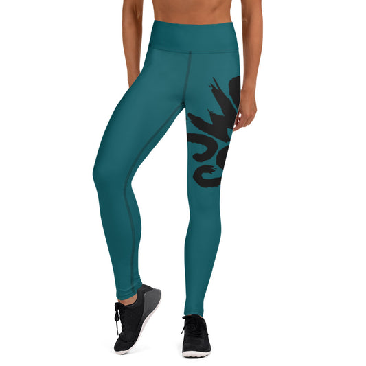 Teal Wrap-Around Yoga Leggings