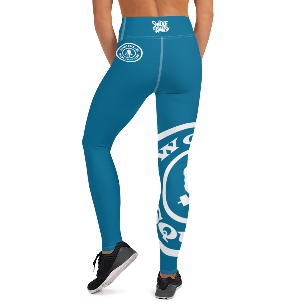 Vintage Iron Yoga Leggings Cerulean