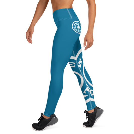 Vintage Iron Yoga Leggings Cerulean