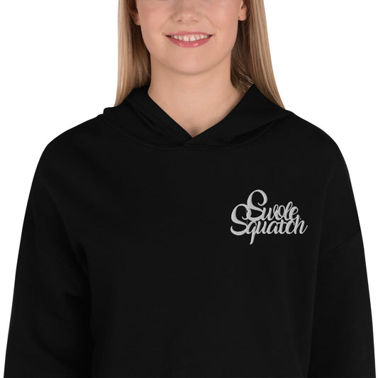 Embroidered Logo Crop Hoodie